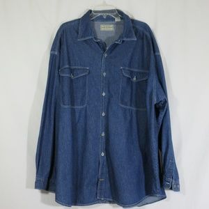3XL TALL 3XLT Arizona Jean Co Cotton Denim Shirt